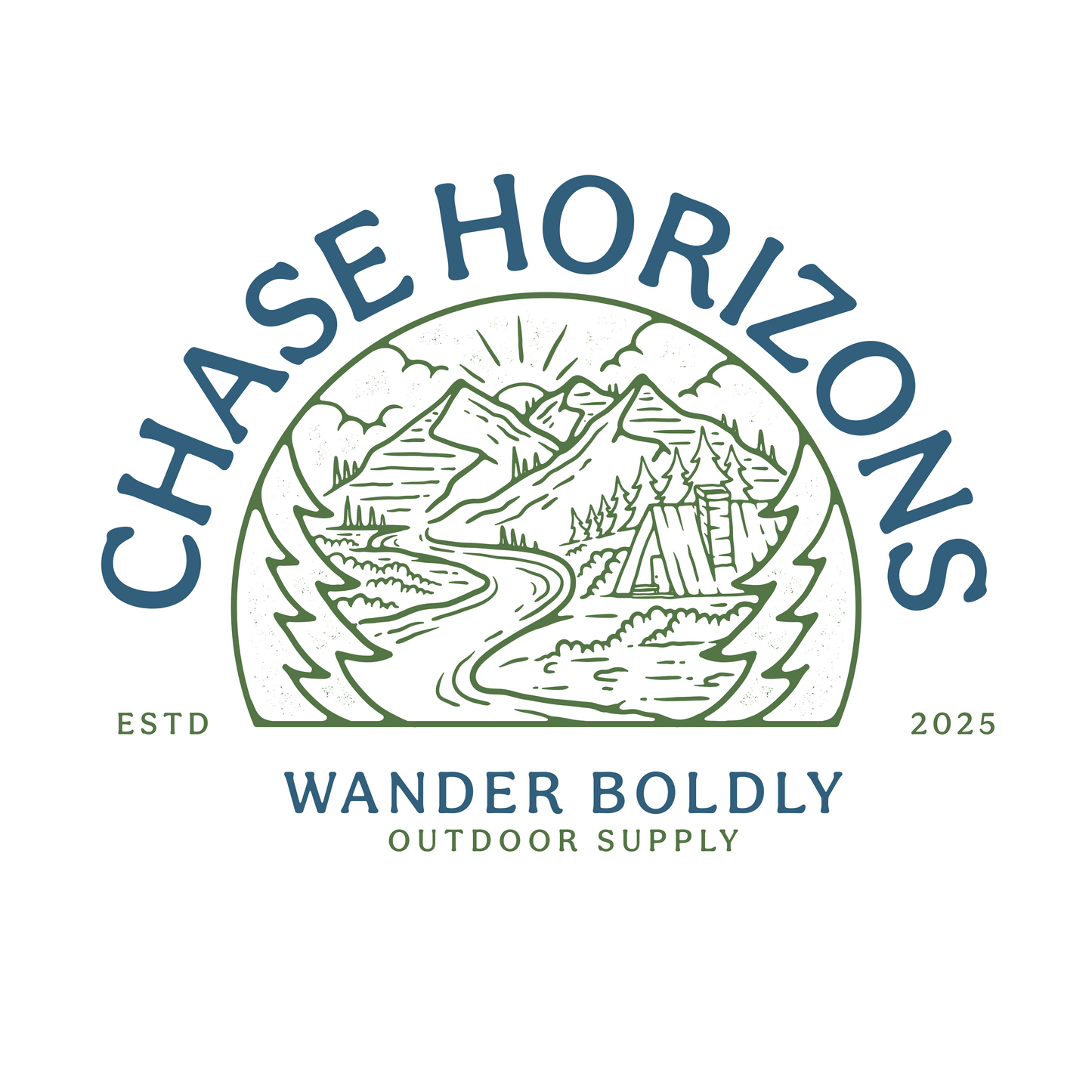 Explorer Series: Chase Horizons T-Shirt – Scenic Mountain & Camp Graphic Tee, Unisex in Multiple Colors & All Sizes